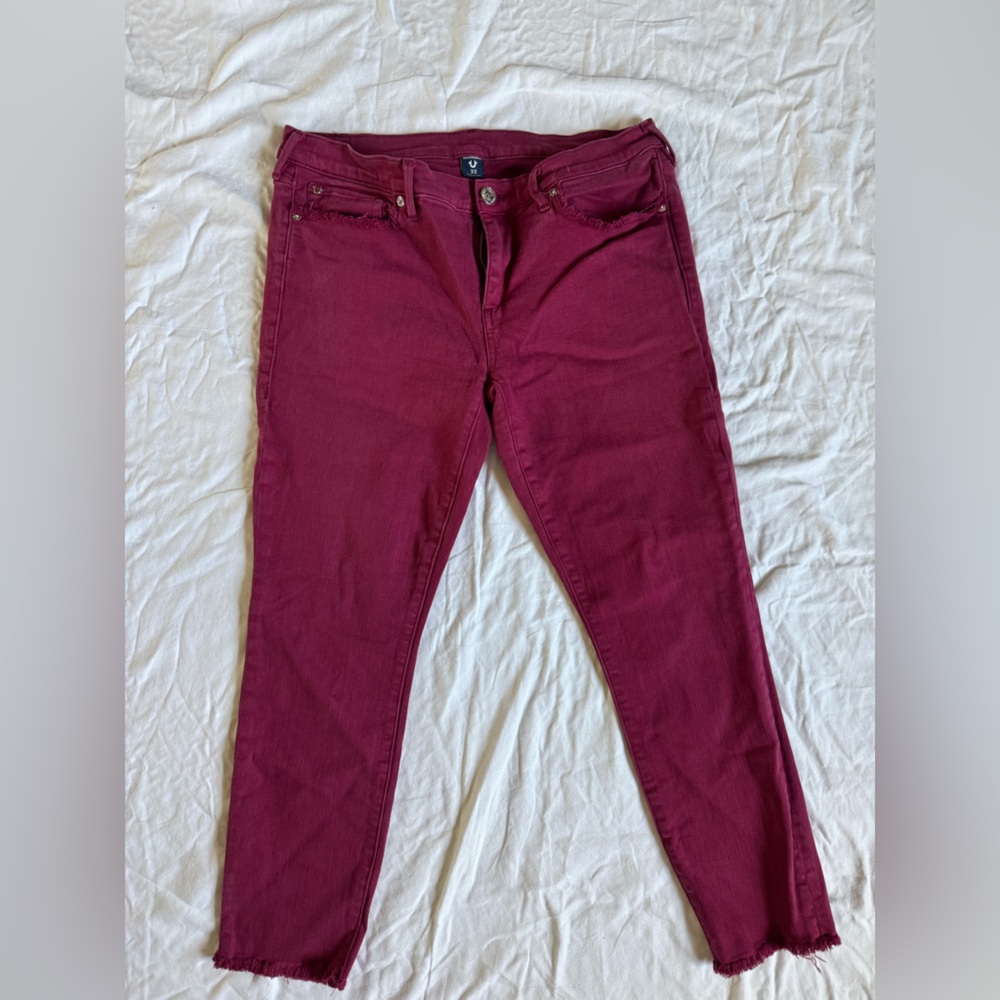 True Religion Maroon Denim Pants